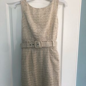 Tweed cream and gold dress